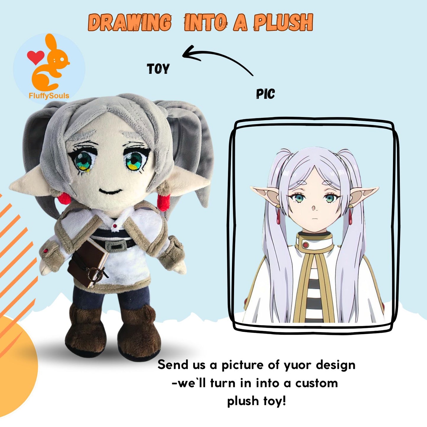 Custom Plush Inspired By Frieren From Beyond Journey's End Character, Handmade Plushie, Personalized Gift For Anime Fans by FluffySouls