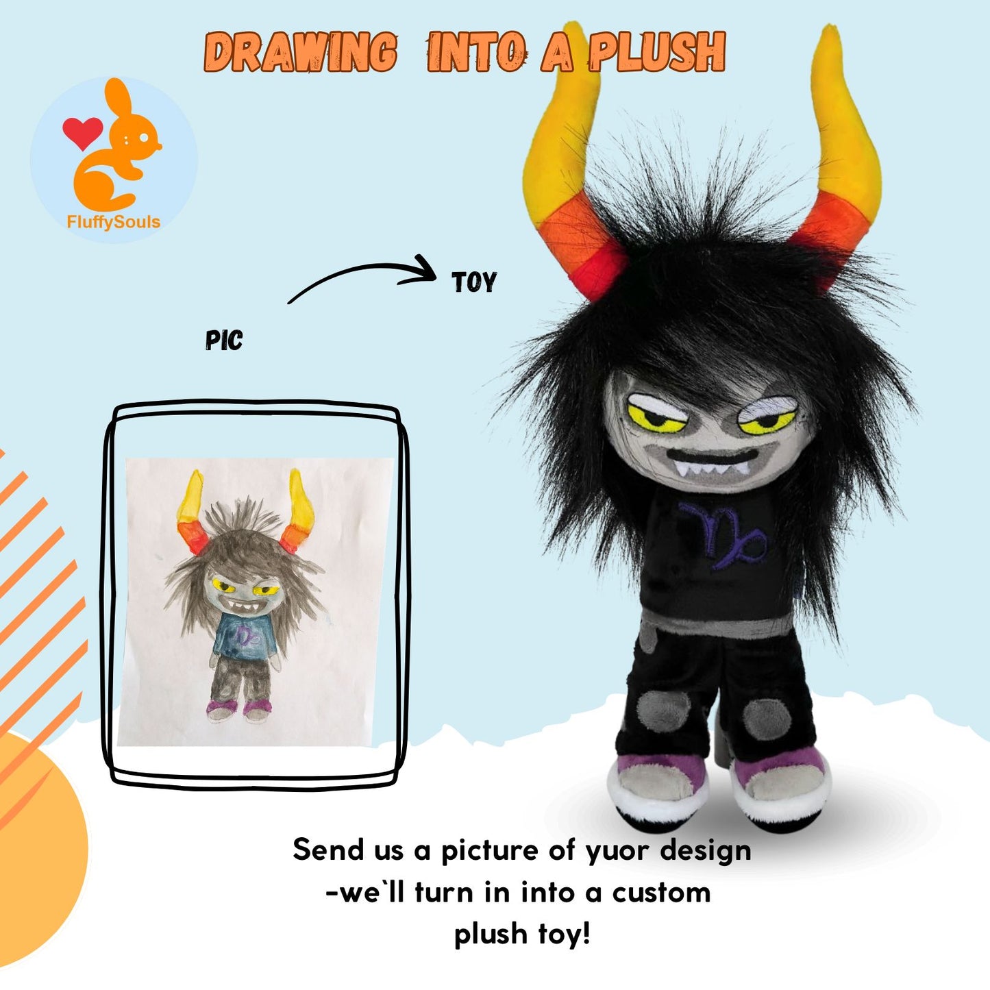 Custom Plush Inspired by Gamzee Makara from Homestuck Character, Handmade Stuffed Toy, Personalized Gift for Fans,Present by FluffySouls