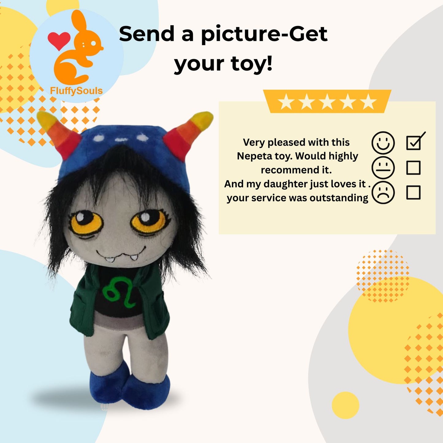 Custom Plush Inspired by Nepeta Leijon from drawing, Handmade Stuffed Toy, Personalized Gift for Kids, Present by FluffySouls