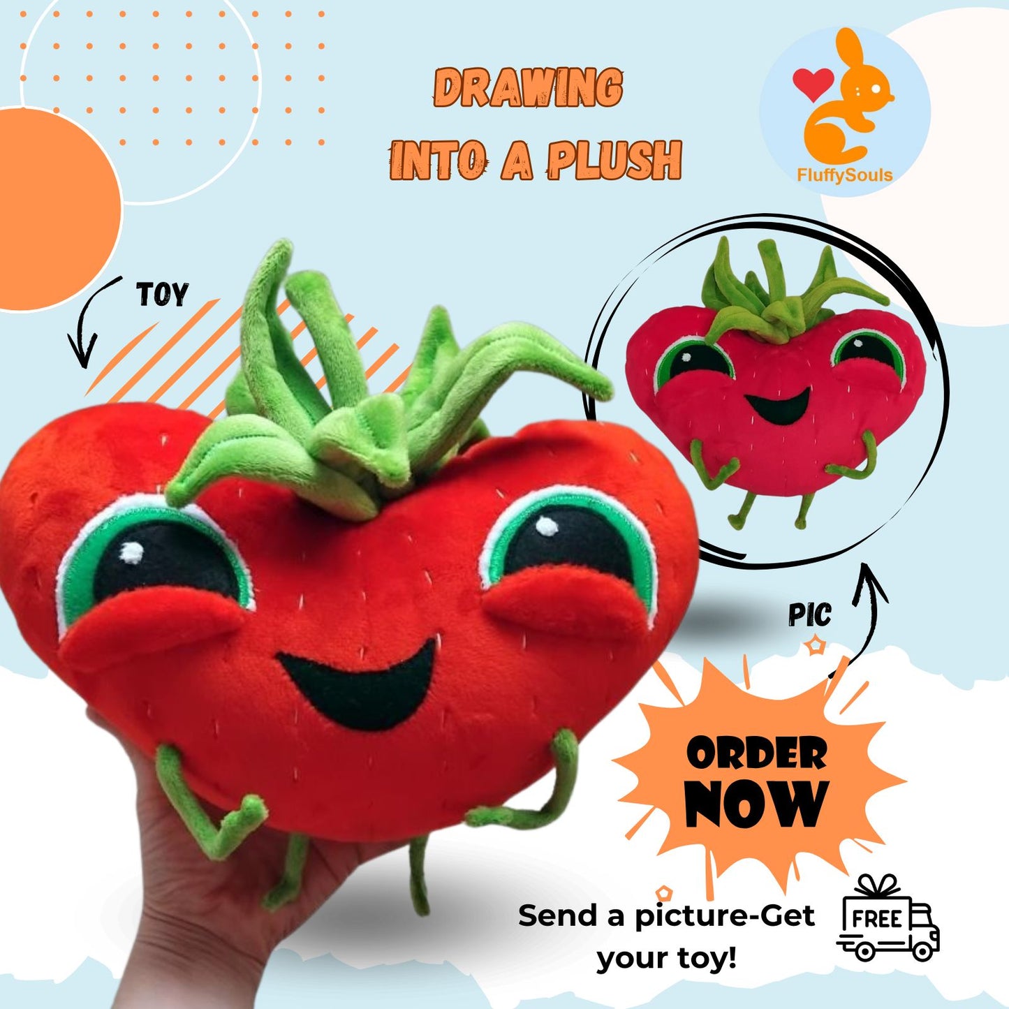 Custom Plush Toy – Custom Handmade Plush from your Drawing, Image or Photo