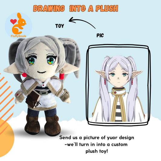 Custom Plush Inspired By Frieren From Beyond Journey's End Character, Handmade Plushie, Personalized Gift For Anime Fans by FluffySouls