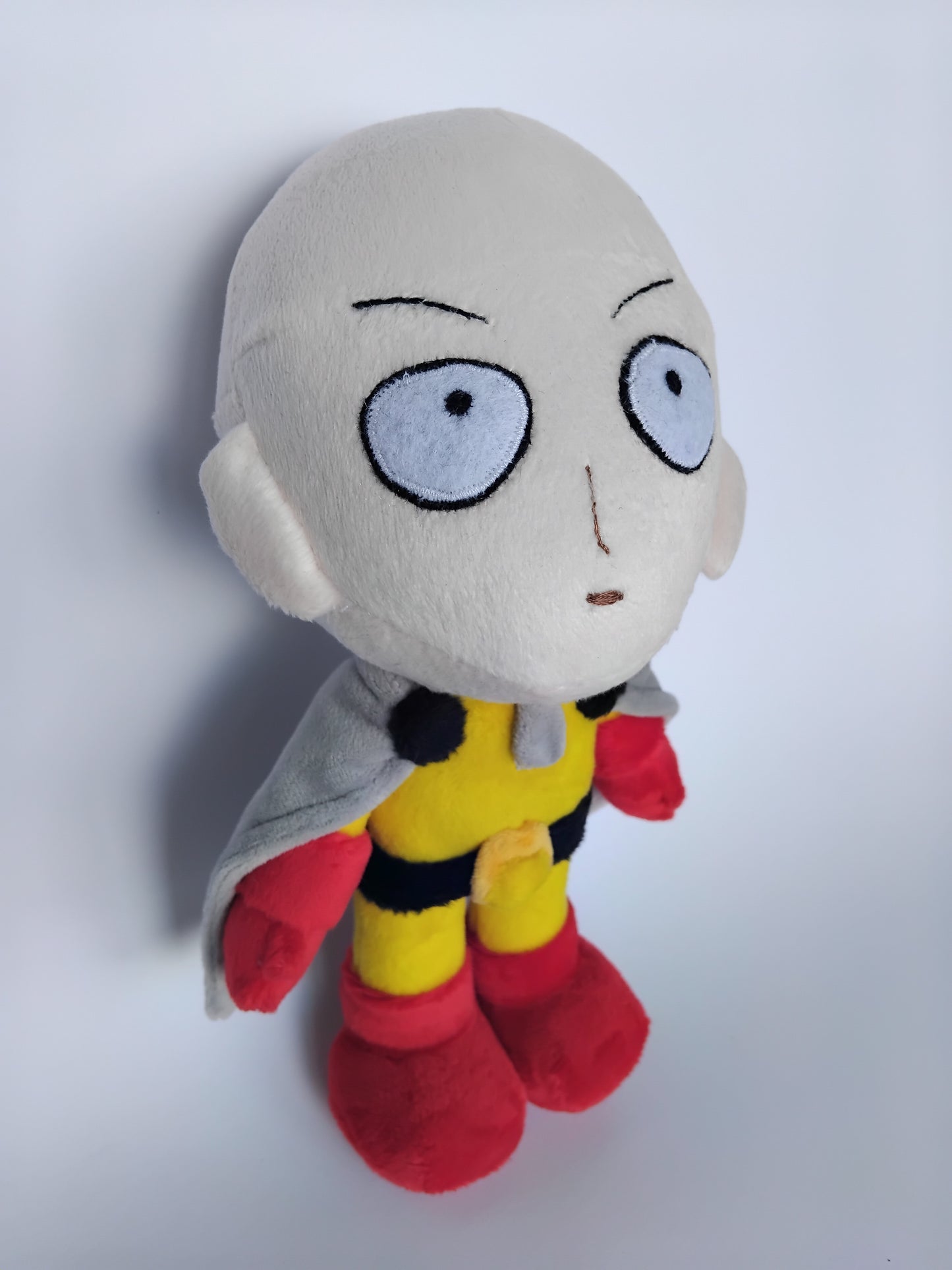 Custom Plush Inspired by Saitama from One Punch Man Character, Handmade Plushie, Personalized Toy, Unique Gift for Fans