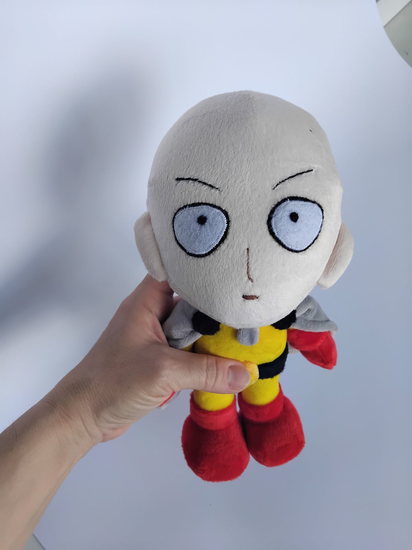 Custom Plush Inspired by Saitama from One Punch Man Character, Handmade Plushie, Personalized Toy, Unique Gift for Fans