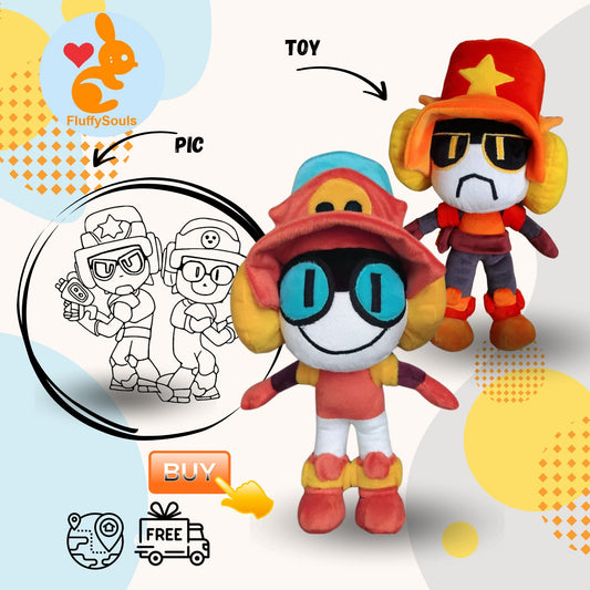 Custom Plush Doll, Handmade Stuffed Toy based on Lorry from Brawl Stars hero, Personalized Gift for Kids