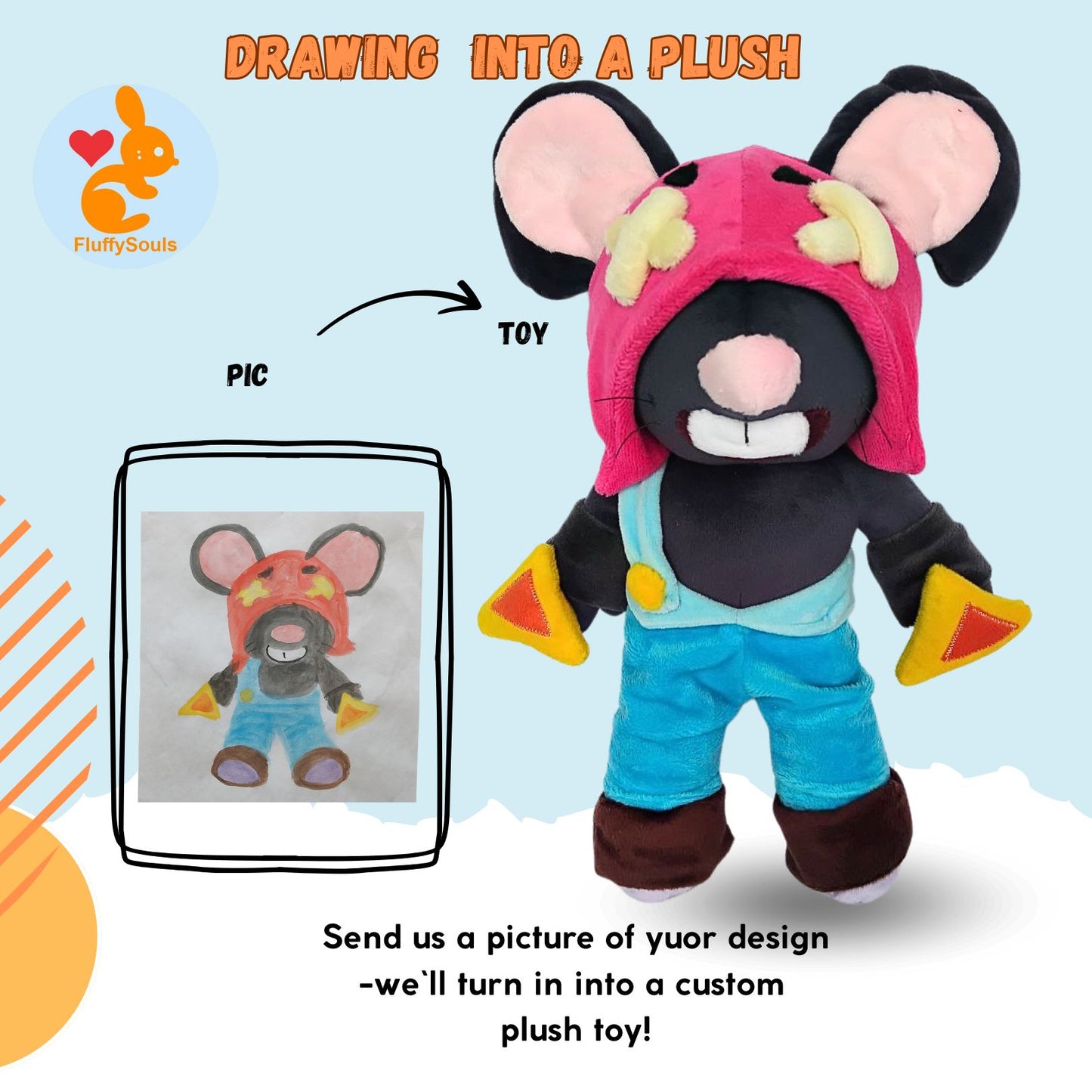 Custom Plush Inspired By Mo From Brawl Stars Character, Handmade Plushie, Personalized Gift For Fans, Birthday Presentby by FluffySouls