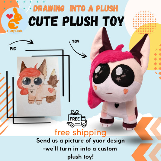 Cute Pink Cat - Custom Plush Toy