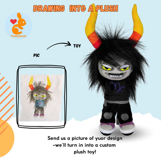 Custom Plush Inspired by Gamzee Makara from Homestuck Character, Handmade Stuffed Toy, Personalized Gift for Fans,Present by FluffySouls