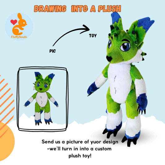 Custom Plush Inspired By Your Character Drawing, Handmade Stuffed Toy, Personalized Gift for Kids, Unique Soft Toy Commission by FluffySouls