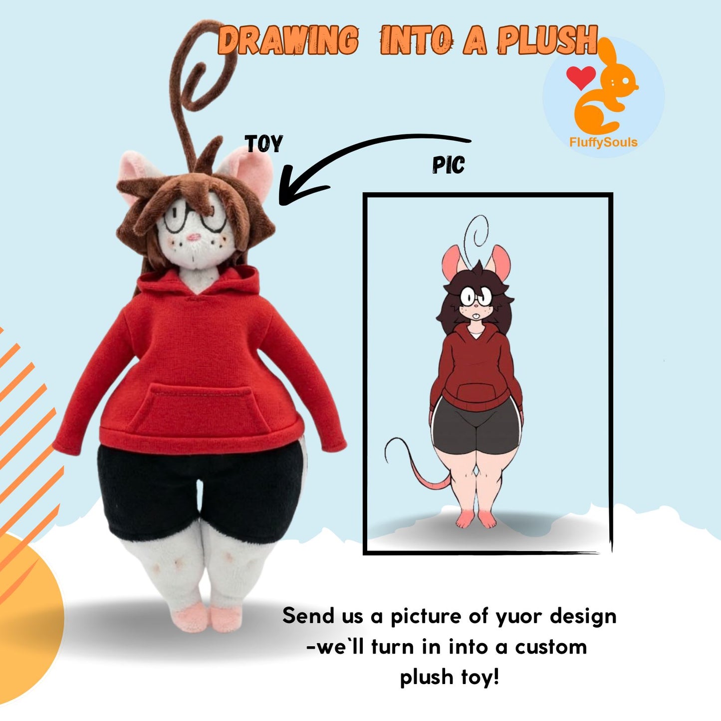 Custom Plush from Drawing, Colorful Fun Toy, Handmade Plushie, Personalized Stuffed Toy, Custom Gift for Kids, Unique Birthday Present