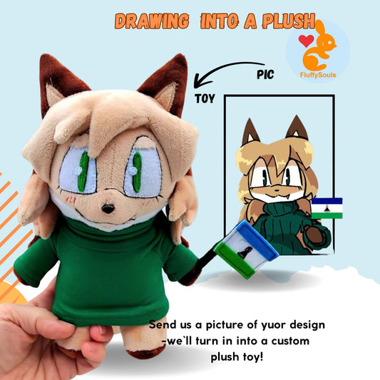 Custom Plush Inspired by Furry Character, Handmade Stuffed Toy from Your Image, Personalized Plushie, Unique Gift