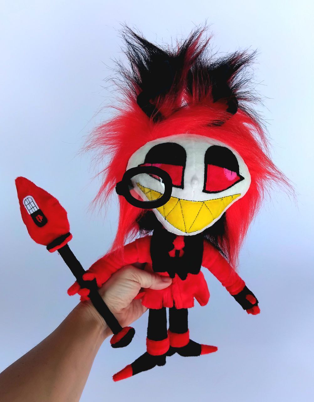 Custom Plush Inspired By Alastor From Hazbin Hotel Character, Handmade Plushie, Personalized Gift For Fans, Birthday Present by FluffySouls