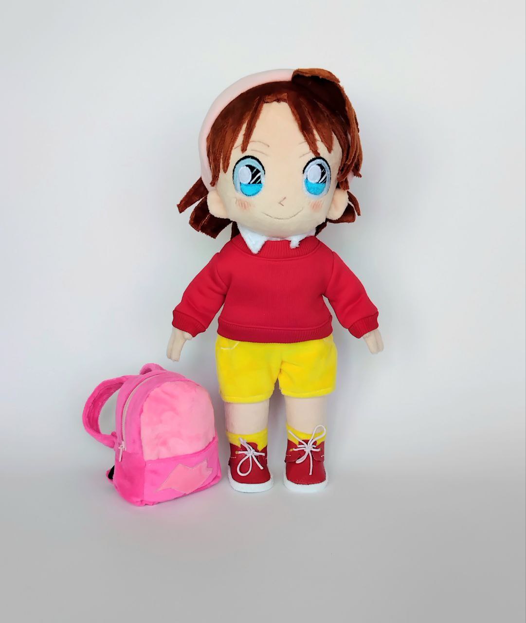 Custom Plush Inspired by Ayumi Yoshida from Detective Conan, Handmade Personalized Toy, Unique Gift for Kids, Cute Stuffed Character Doll