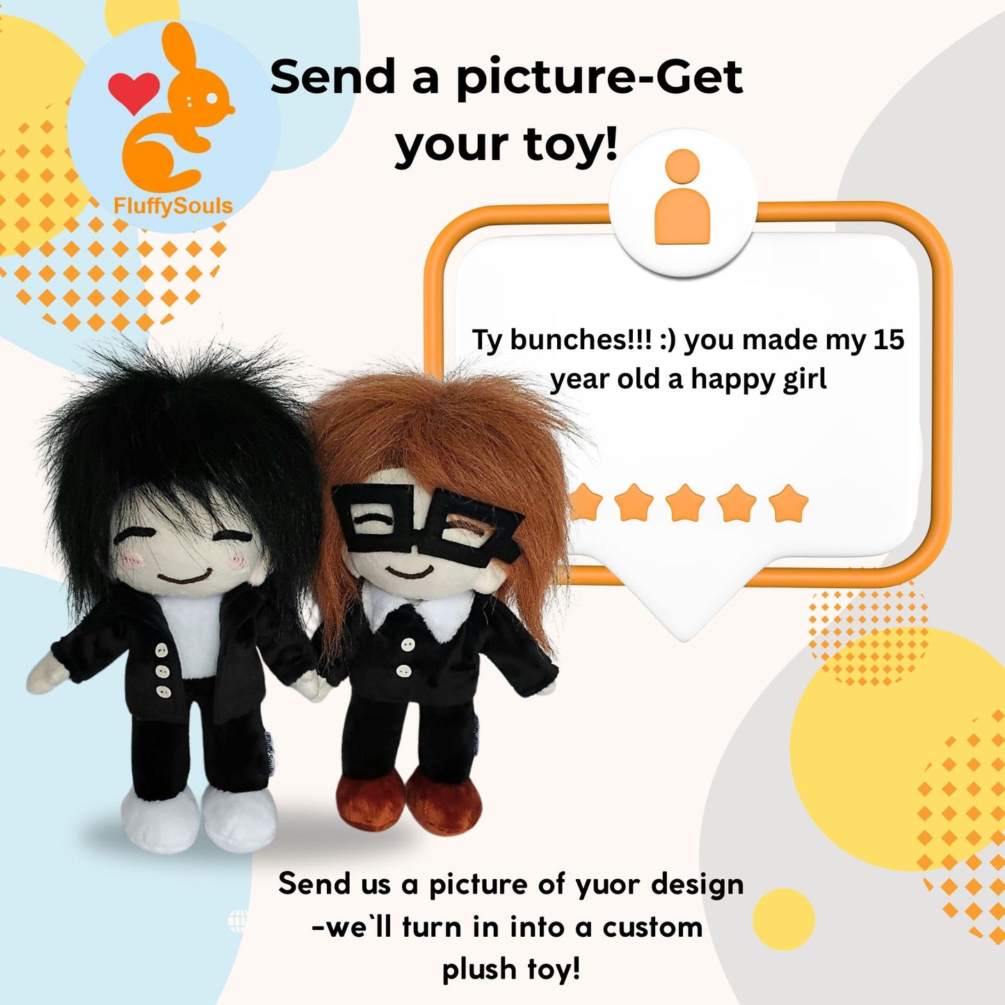 Custom Plush Toy – Custom Handmade Plush from your Drawing, Image or Photo by FluffySouls