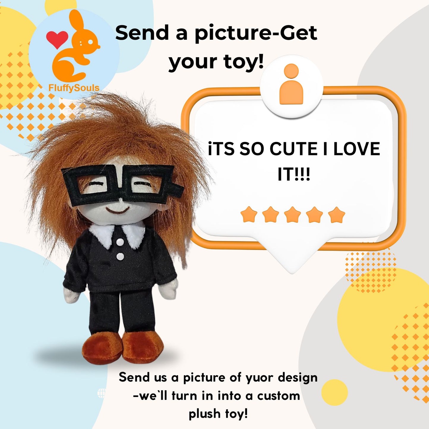 Custom Plush Toy – Custom Handmade Plush from your Drawing, Image or Photo by FluffySouls